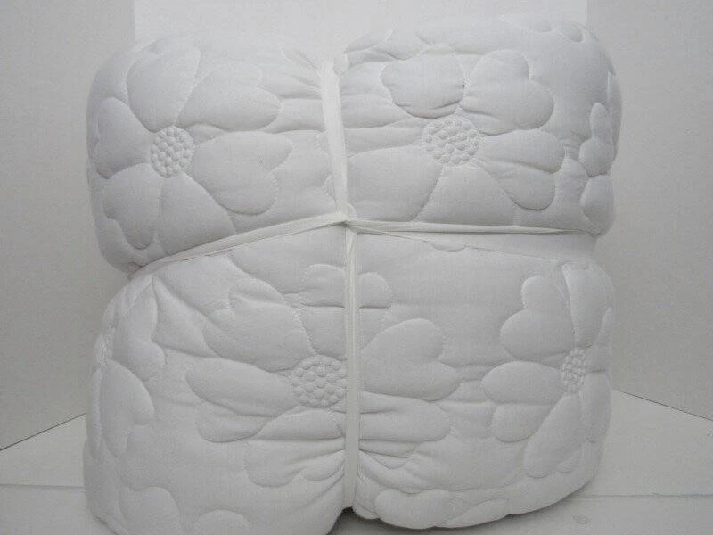 Edredón Jersey Floral Pottery Barn Teen Odessa, Completo Queen Blanco Nuevo Foto 2 de 4