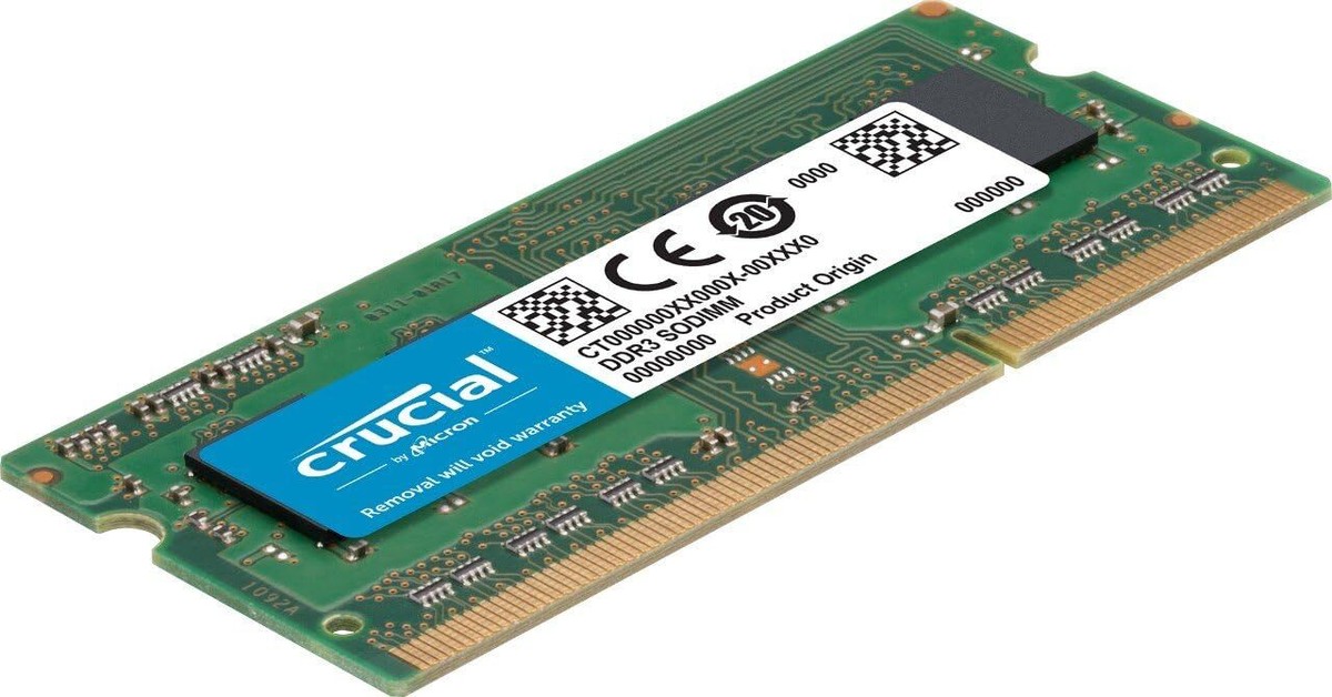 Crucial 8GB KIT 2X 4GB DDR3 1333 MHz PC3 10600 Laptop 204-Pin