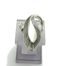 Long Sterling Silver Ring Leaf Handmade Hallmarked 925 Nickel Free