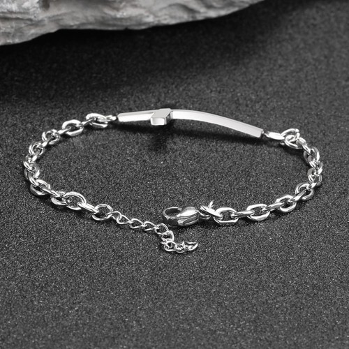 VNOX Mens Cross Bracelets Rolo Link Chain Wristband Christ Faith Stainless Steel - Picture 6 of 9