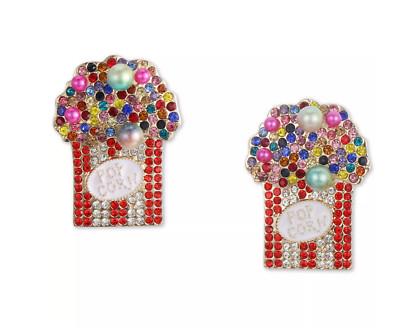 INC INTERNATIONAL MULTICOLOR POPCORN PEARL IMITATION DROP EARRINGS 1.5'' NEW NWT