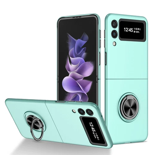 For-Samsung Galaxy Z Flip 4 3 5G Slim Matte Hard Case with Ring+Screen Protector - Picture 32 of 94