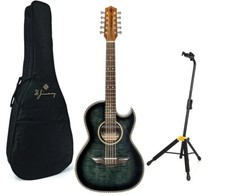 H Jimenez Bajo Quinto El Estandar Black Flame Maple Top Acoustic/Electric  Bag