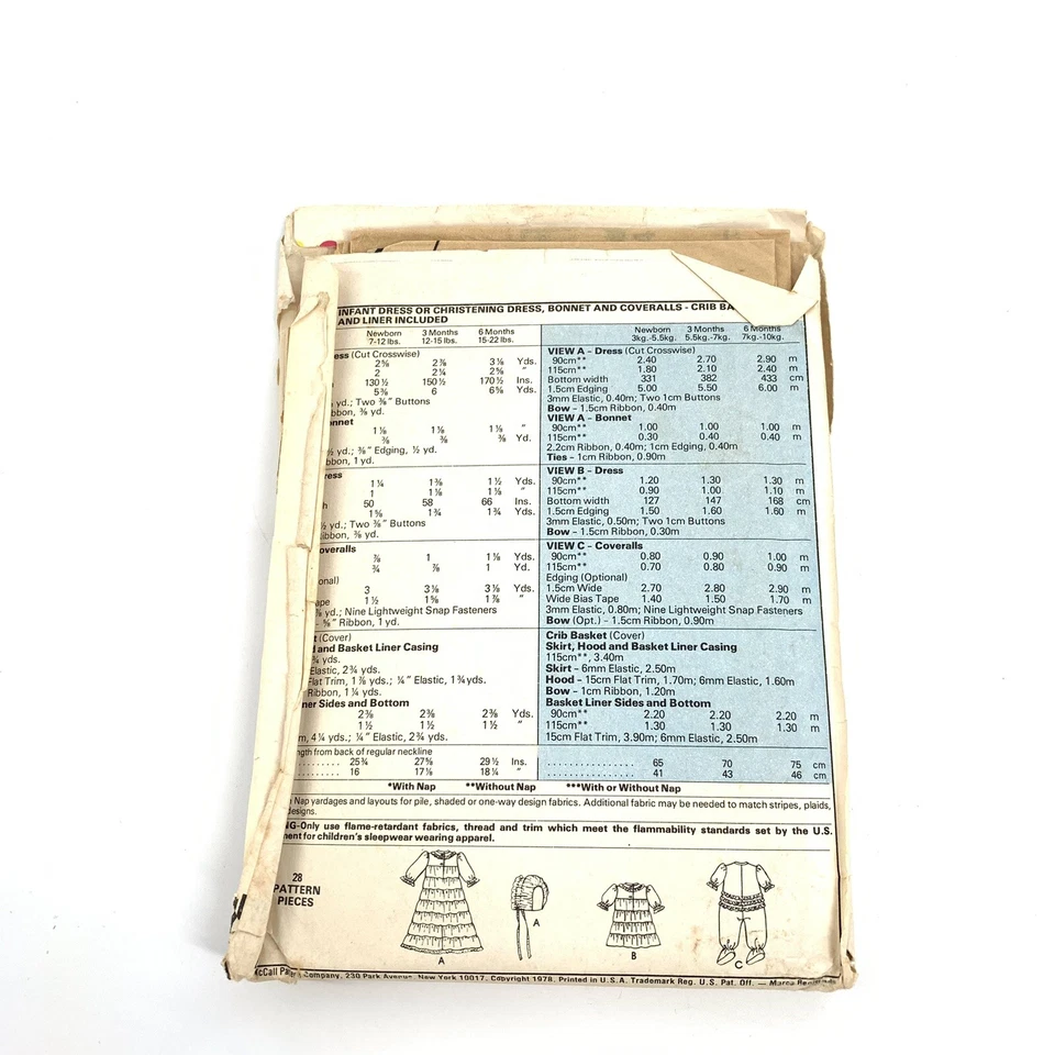 Vintage 1978 McCalls 6424 Baby Infant Oufits Newborn 3 6 Month Sewing Patterns - Image 2 of 3