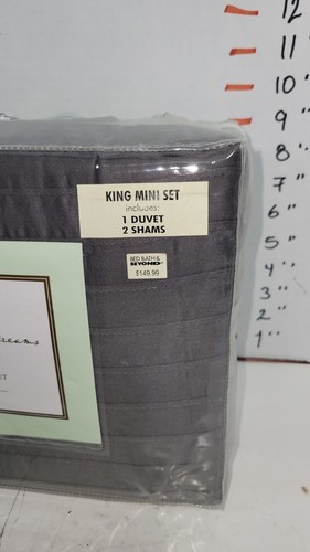 Blissful Dreams King Duvet Set Strata Charcoal Color,1 Duvet 2 Shams - Picture 6 of 8