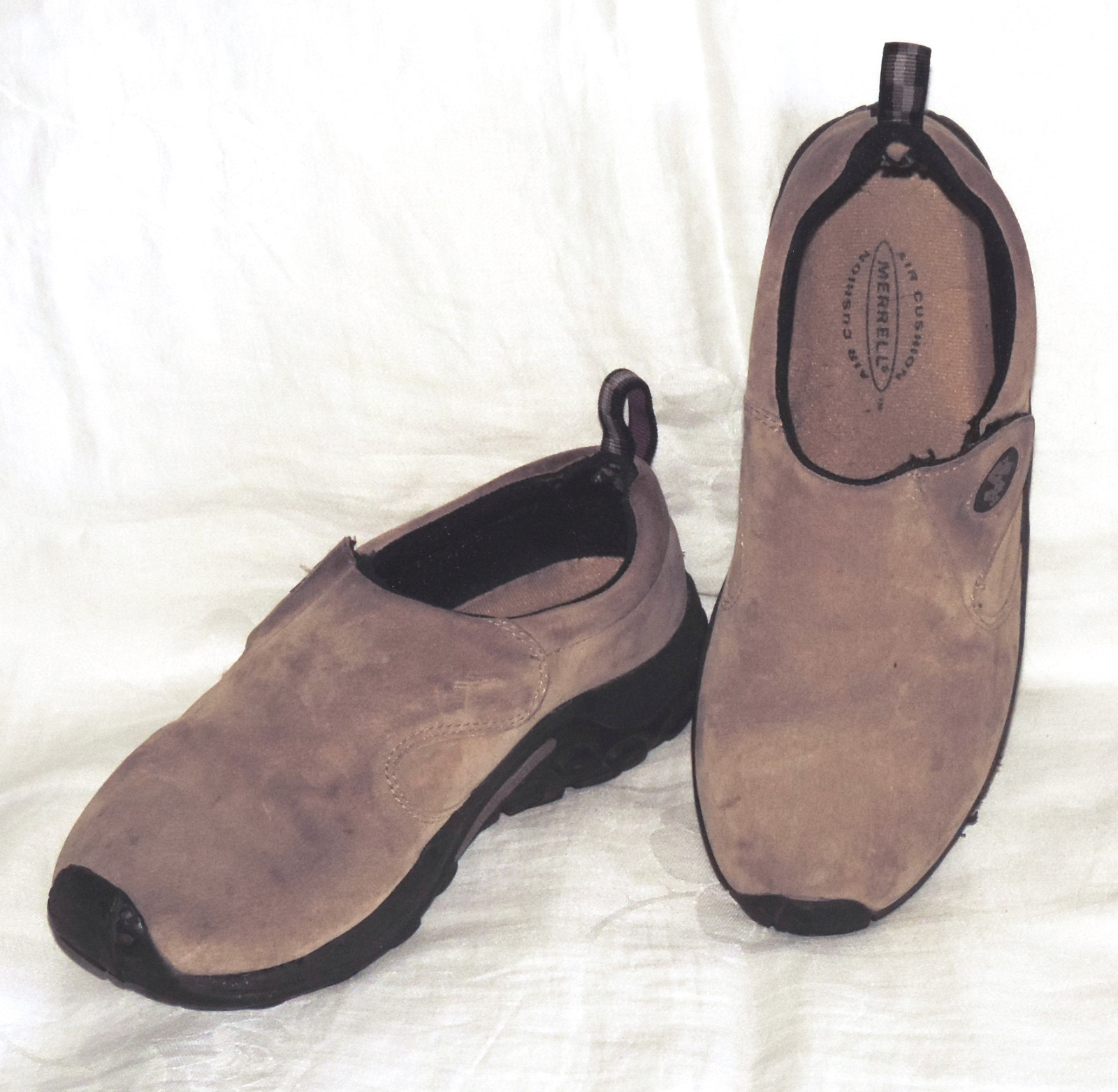 Merrell Jungle Moc scarpe donna taglia 9 marrone tortora scamosciato slip on