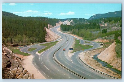 Whitehall Montana MT Postcard Continental Divide Interstate Highway System c1960