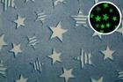 Minky Plush Printed, Glowing in the Dark, Stars on Blue 50 x 160 cm