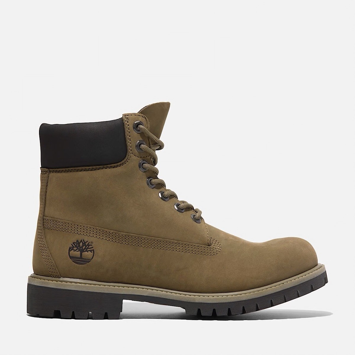 Timberland Men\'s Olive Green Nubuck 6-Inch Lace-Up Boots with Black Collar Timberland Premium 6 Inch Mens Boots Olive TB0A2P6WA5D  main image 3
