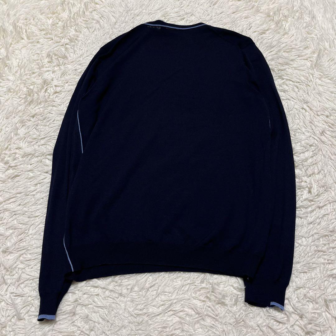 PRADA 48 100% virgin wool knit sweater, navy, men's, simple, From Japan, y4890 PRADA 48 100% virgin wool knit sweater, navy, men's, simple, From Japan, y4890