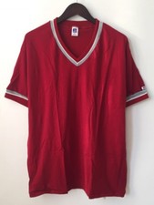 vintage russell athletic v-neck t-shirt mens size XL deadstock NWOT 90s usa made
