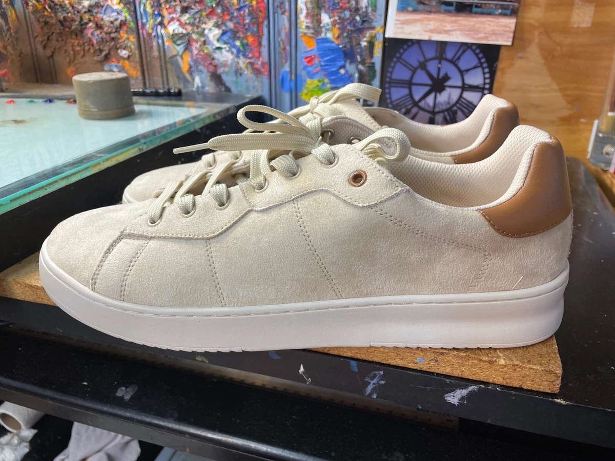Calvin Klein Lucio Light Natural Tan Suede Sneakers Casual Size US 13 Men s New