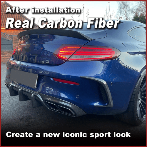 Parachoques trasero de carbono aletas aletas enfoque se adapta a Mercedes C205 Coupe C63AMG - Imagen 3 de 12