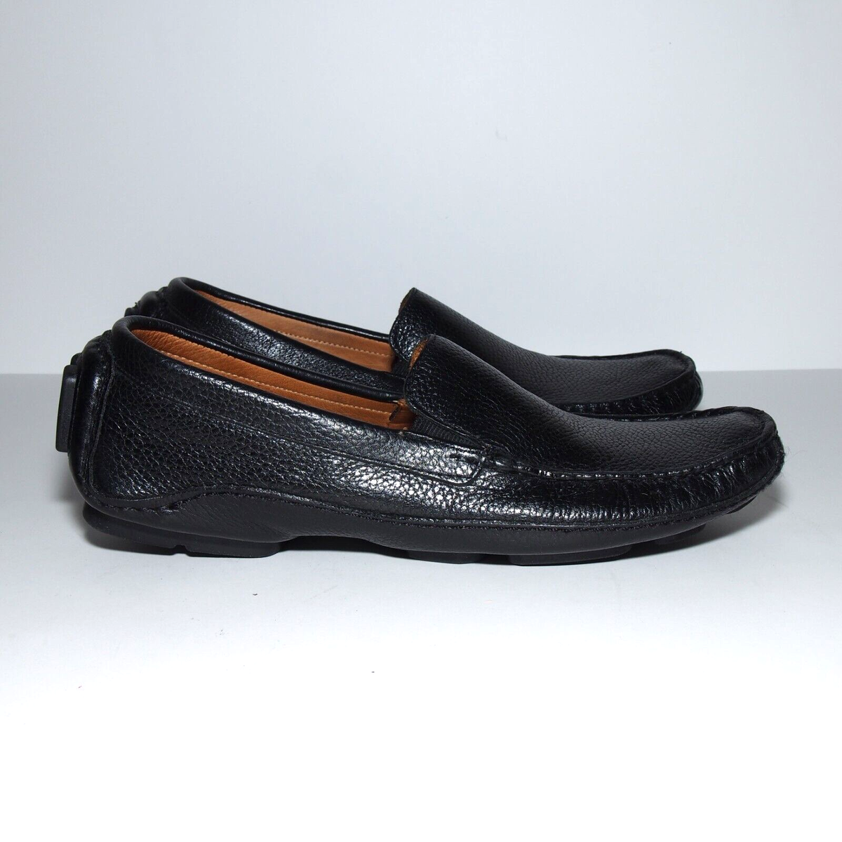 Mercanti Fiorentini black soft leather driving shoes. Mercanti Fiorentini Relax Driving Loafer Shoes Black Slip On  main image 4