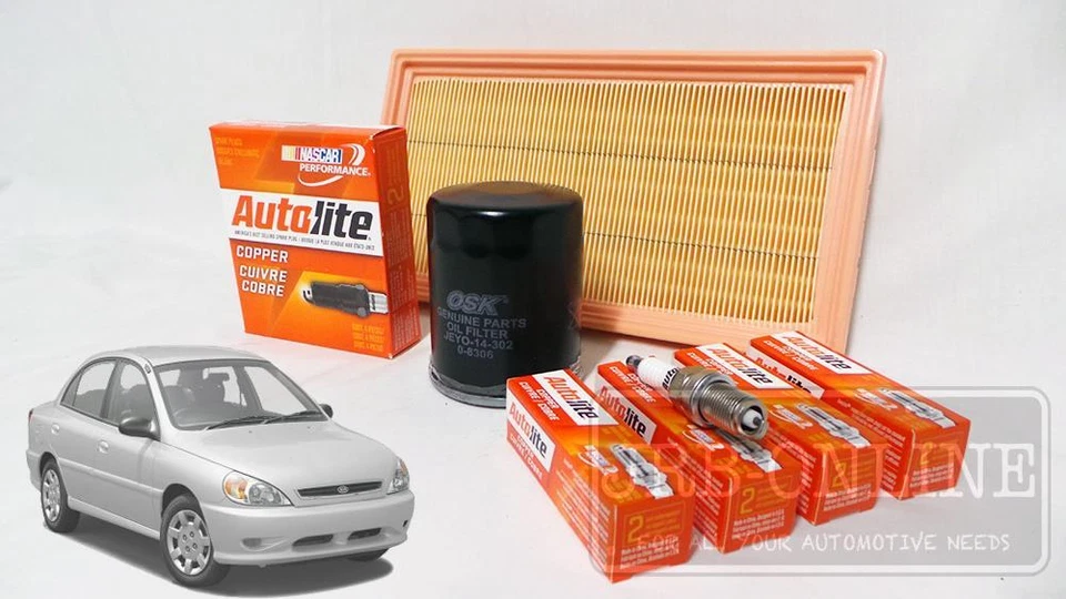 For Kia Rio BC A5D 1.5L 4cyl 2000~2005 AIR OIL FILTER SPARK PLUGS SERVICE KIT - image 2 of 4