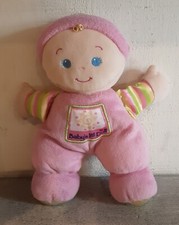 Fisher Price Mattel Pink Baby's First Doll Stuffed Plush Rattle Lovey 2008 10"