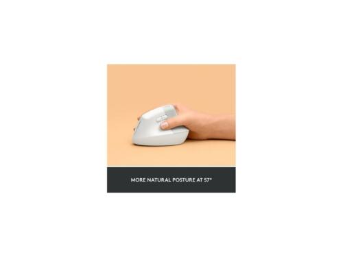 Logitech Lift Vertical Ergonomic Wireless Mouse (Off-White) - Picture 5 of 9