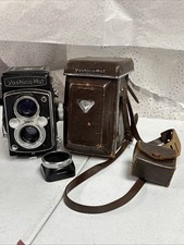 VTG 1964 YASHICA MAT-EM COPAL MXV Twin Lens Camera w/ Leather Case UNTESTED
