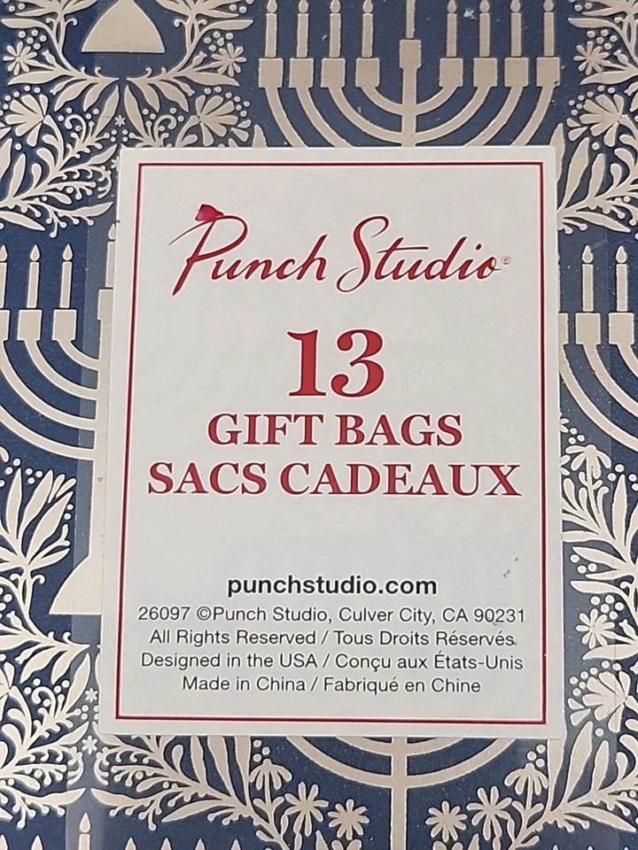Lote de 13 bolsas de regalo Hanukkah Punch Studios Foto 3 de 4