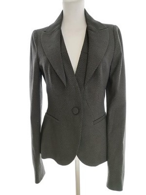 SISLEY Damen Jäckchen mit Verschluss Gr. 42 Grau Viskose Langer Ärmel Knöpfe