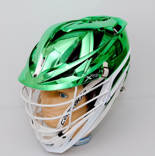 Cascade XRS Pro Lacrosse Helmet Green Chrome White Face Mask