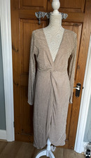 Dress by Prettylittlething Gold Shimmer Size UK16 NWT