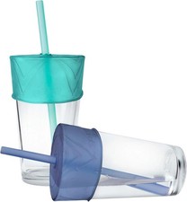 GoSili Silicone Straw Lids 2-Pack, Spill-Resistant Sippy Cup Covers