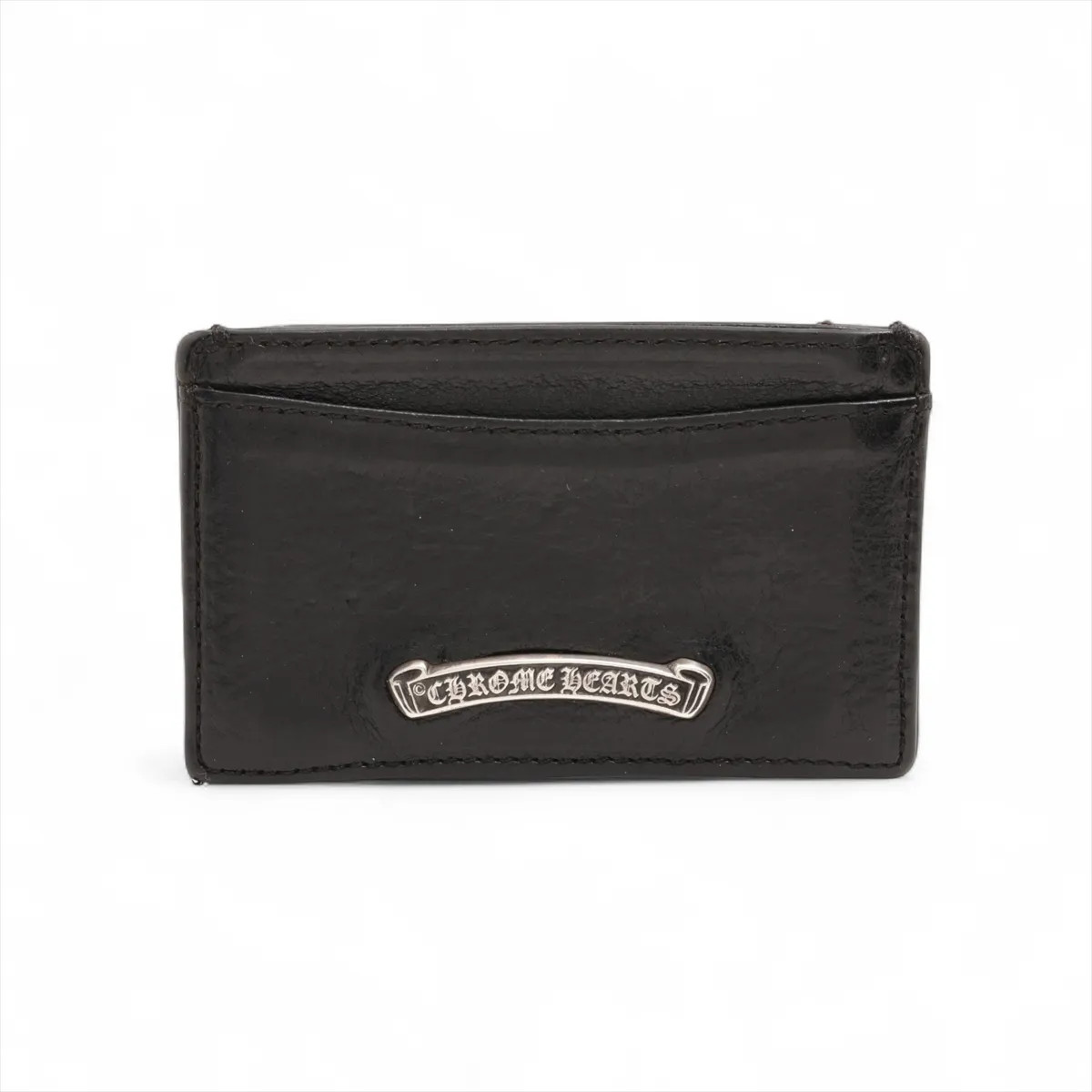 Chrome Hearts Card Case Leather Black × Silver Jotter