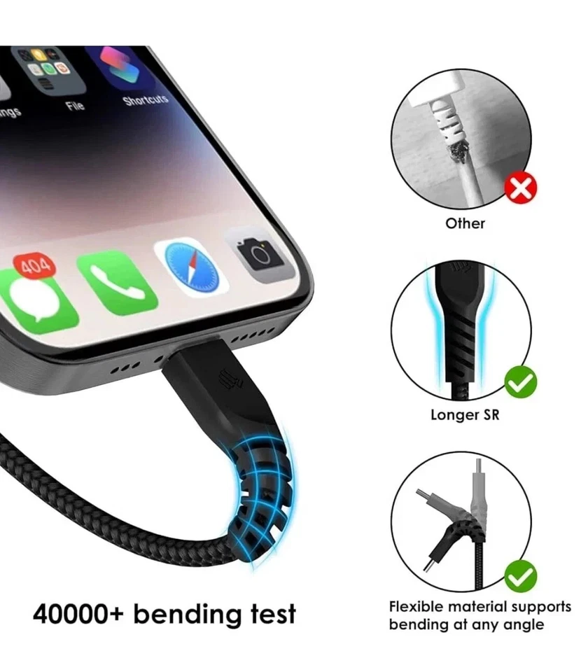 USB C to Type C Fast Charger Cable 3A For Samsung Mobile Phone Lead USB C Cable - Image 3 of 4