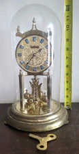 Working Welby Clock Made In  Germany Kieninger & Obergfell Ornate Face Glass Key