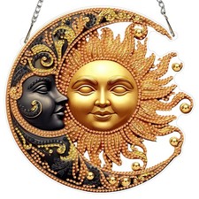 MXJSUA Sun and Moon Diamond Art Hanging Kits for Adults Beginners, Crystal Di...