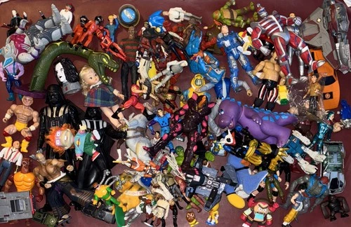 HUGE Vtg Figure Toy Lot (90+) Star Wars Trek, WWE, Superhero, Transformers, MOTU