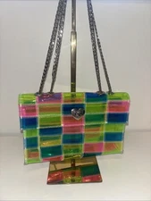 Gr8dane Handmade Purse Patchwork Recycled Bag Eco Rare Artsy Silver chain