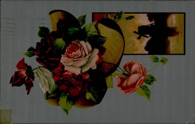 Postcard: Flowers and Windmill