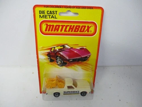 Matchbox Lesney Superfast SF60 Holden Pickup- cream "Superbike", TAN SEATS, card