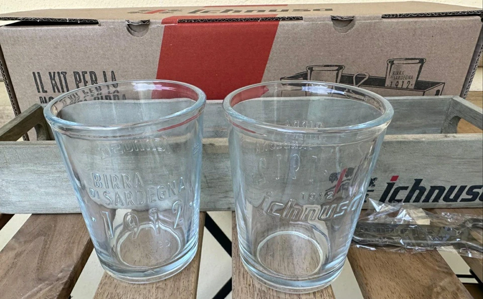Ichnusa SET Nuovo: 2 Bicchieri, Vassoio, Apribottiglia - Immagine 4 di 4