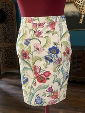 NWT Ann Taylor Cotton Vibrant Floral Knee Length Pencil Skirt, Size 10 P