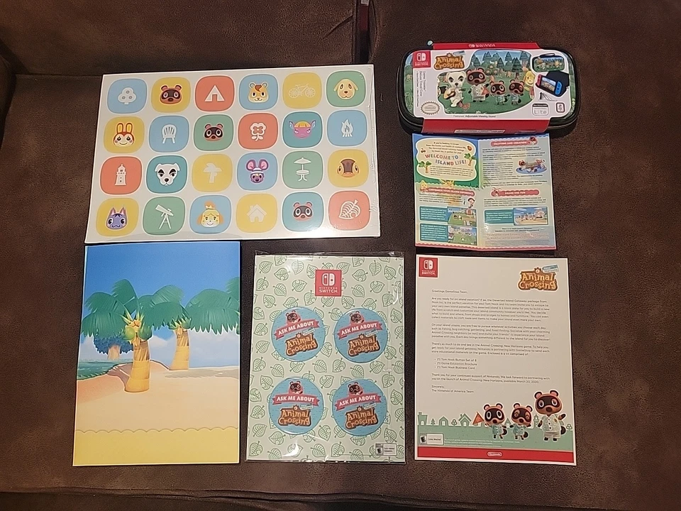 Animal Crossing New Horizons Switch Kit de Lanzamiento, Carteles Promocionales, Estuche de Viaje, Raro Foto 2 de 4