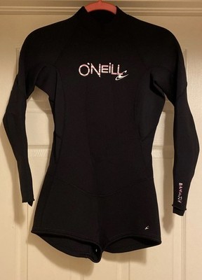 O Neill Women s Bahia 2/1 mm Back Zip Long Sleeve Short Spring Suit Sz 10