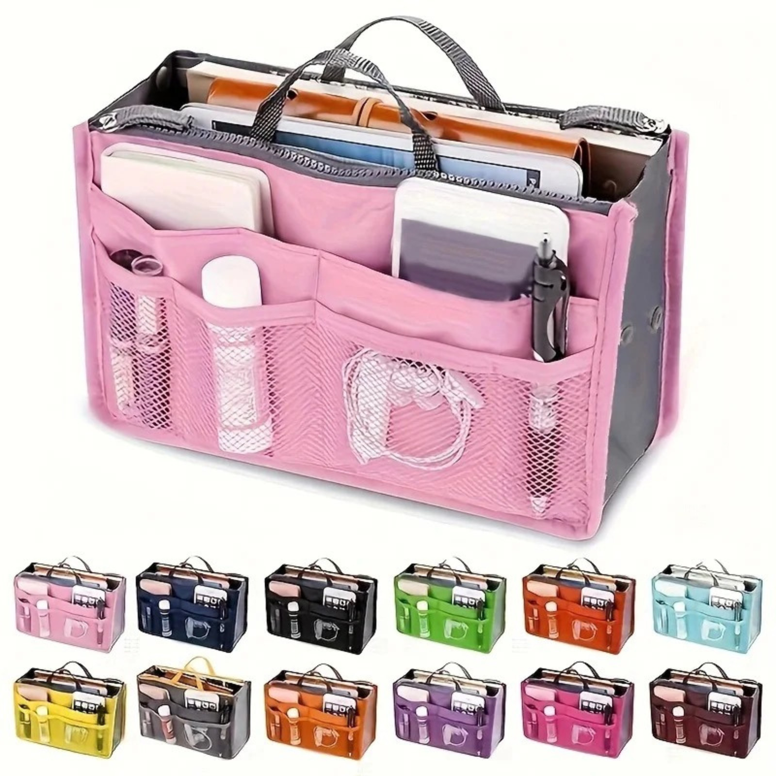 Women’s Travel Handbag Organizer Insert – Multi-Pocket Tote Purse Liner for Bags