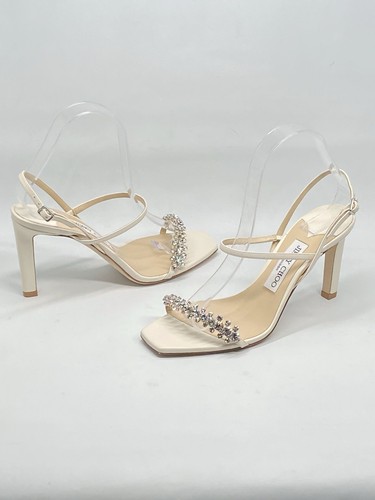 Jimmy Choo Meira Crystal Embellished Nappa Sandal size 37.5 - Picture 11 of 15