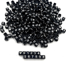 400pcs Black Acrylic Number Beads 6x6mm Mixed 6x6mm