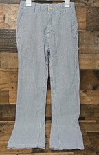 Boys Seersucker Pants Striped Preppy 100 Cotton Adjustable Waist Size 10 Youth