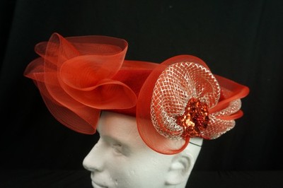 Deborah New York Vintage Red 100% Wool Made in USA Hat #6323