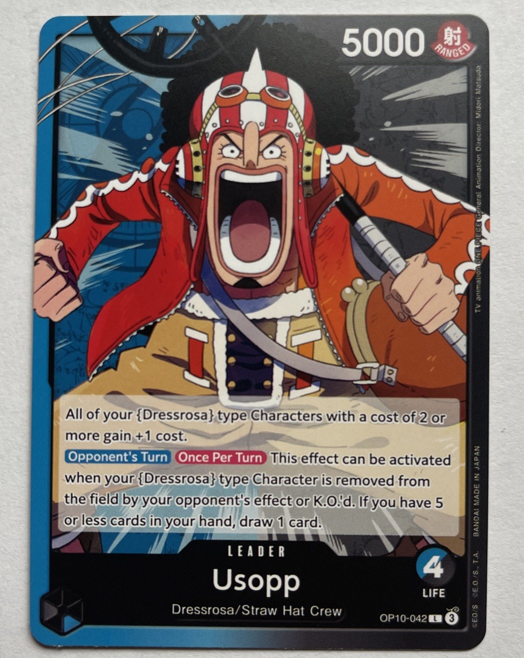 One Piece TCG - Usopp OP10-042 Leader English NEAR MINT 2025