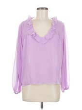 1.State Women Purple 3/4 Sleeve Blouse M
