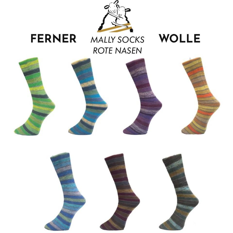 FERNER WOLLE Ferner MALLY SOCKS - ROTE NASEN Lungauer Sockenwolle 4-fach/150g mit Merinowolle