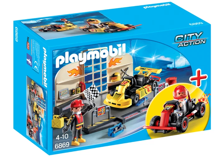 PLAYMOBIL 6869 Go-Kart-Werkstatt Gokart Workshop Spielset Geschenk Cart SELTEN - Bild 1 von 4