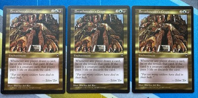3x Breathstealer's Crypt - VISIONS - 1996 Magic the Gathering