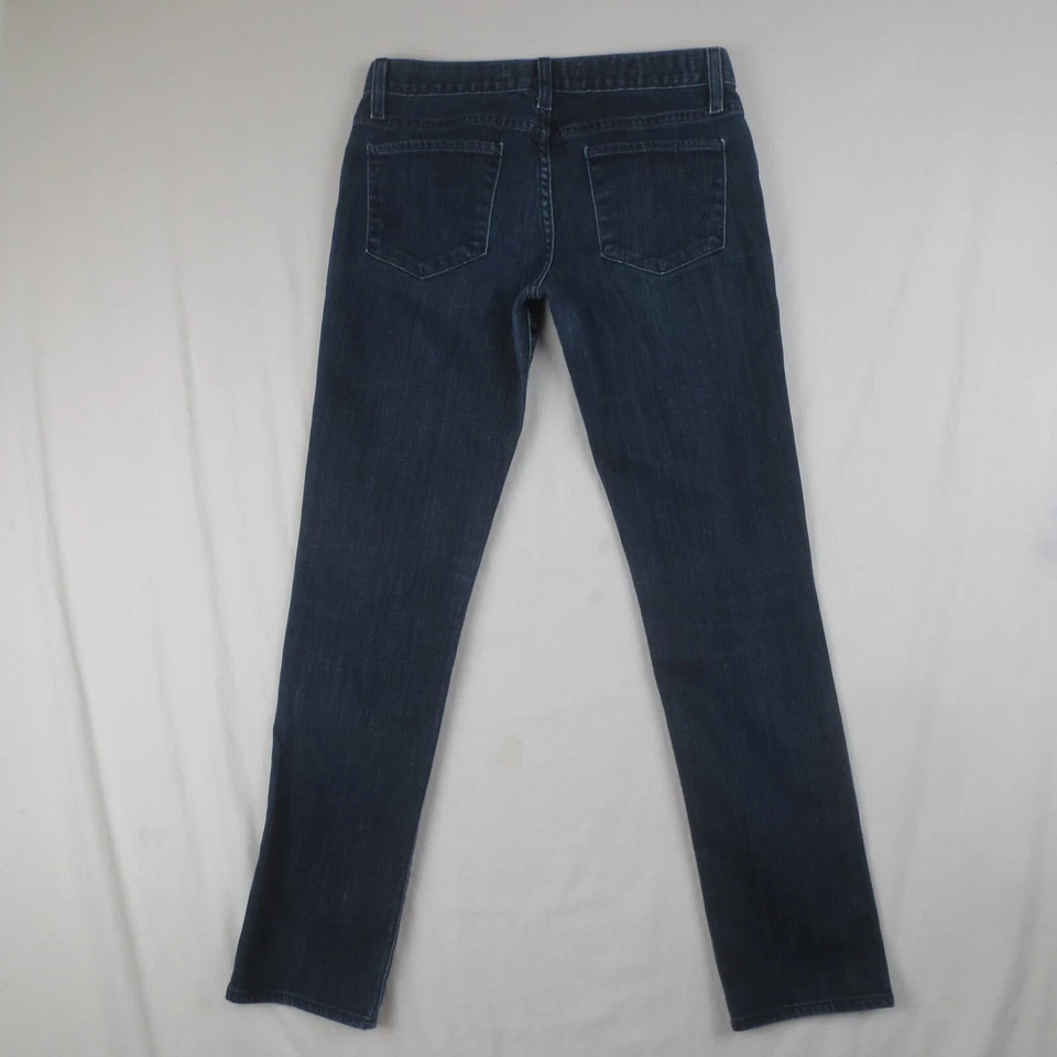 Pantalones de mezclilla y tela de papel para mujer 27/4 azul Audrey tiro bajo pierna de cigarrillo denim Foto 3 de 4